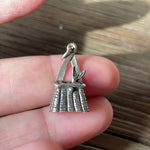 Fish Basket Charm - Sterling Silver - Vintage