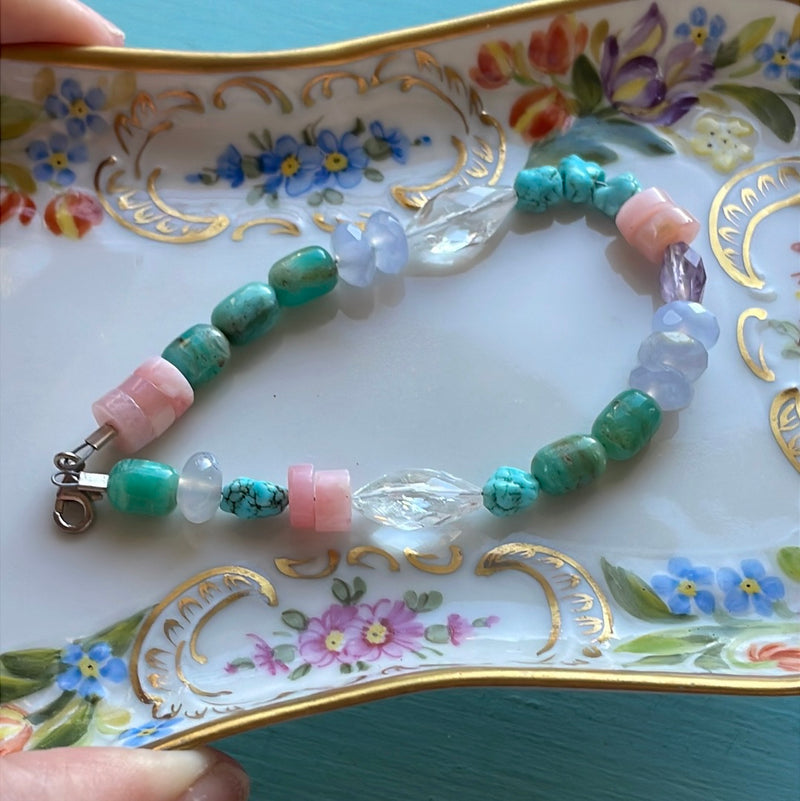 Gemstone Candy Bracelet - Sterling Silver - Handmade