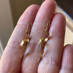 Engraved Swirl Earrings - 14k Gold - Vintage