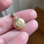 Turquoise Glass Baby Locket - Gold Filled - Vintage