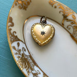 Repousse Heart Star Locket - Gold Filled - Vintage