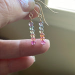 Rainbow Drop Earrings - Gold Filled - Handmade