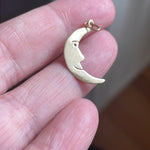 Smiling Moon Pendant - 14k Gold - Vintage