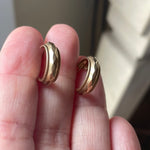 Faceted Hoop Earrings - Post Back - 10k Gold - Vintage