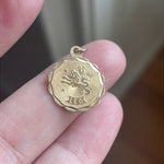 Leo Zodiac Pendant - 14k Gold - Vintage