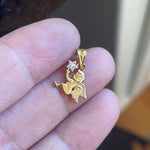 Cherub Star Pendant - 14k Gold - Vintage