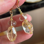 Citrine Prasiolite Earrings - Peridot - Gold Filled - Handmade