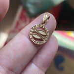 Pisces Pendant - Zodiac - 14k Gold - Vintage