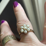 Pearl Flower Ring - 10k Gold - Vintage