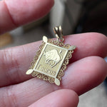 Taurus Pendant - Zodiac - 10k Gold - Vintage