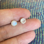 Moonstone Stud Earrings - 10k Gold - Vintage