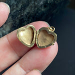 Engraved Heart Locket - 9k Gold- Vintage