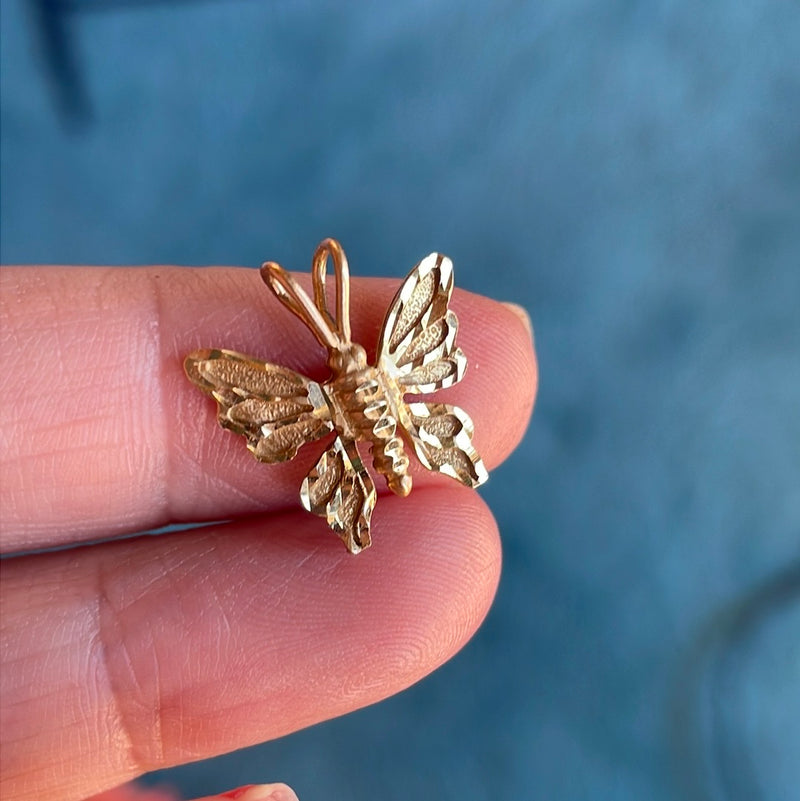 Butterfly Pendant - 14k Gold - Vintage