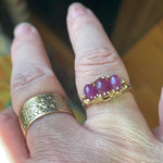 Ruby Trilogy Ring - 9k Gold - Vintage