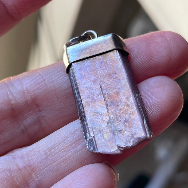 Lepidolite Pendant - Sterling Silver