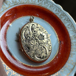 Ornate Flower Locket - Gold Filled - Vintage