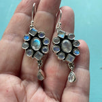 Moonstone Earrings - Sterling Silver - Vintage