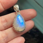 Moonstone Teardrop Pendant - Sterling Silver