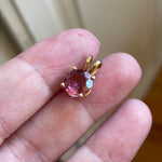 Pink Tourmaline Pendant - 14k Gold - Vintage