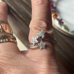 Diamond Star Trilogy Ring - 10k White Gold - Vintage