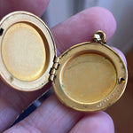 Rose Gold Flower Locket - Yellow Gold Filled - Vintage