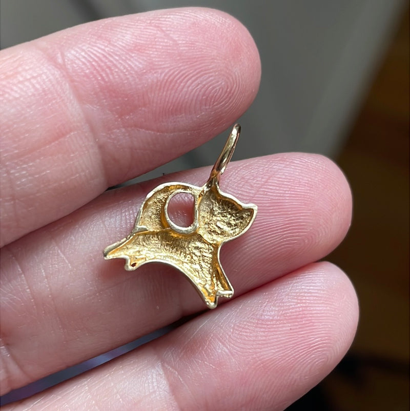 Cat Pendant - 14k Gold - Vintage