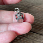 Cat in Basket Charm - Sterling Silver - Vintage