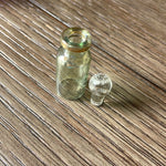 Mini Glass Bottle - Green - Vintage