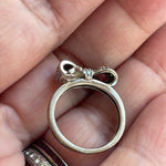 Diamond Bow Ring - 10k White Gold - Vintage