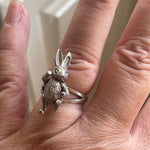 Articulated Rabbit Ring - Sterling Silver - Vintage