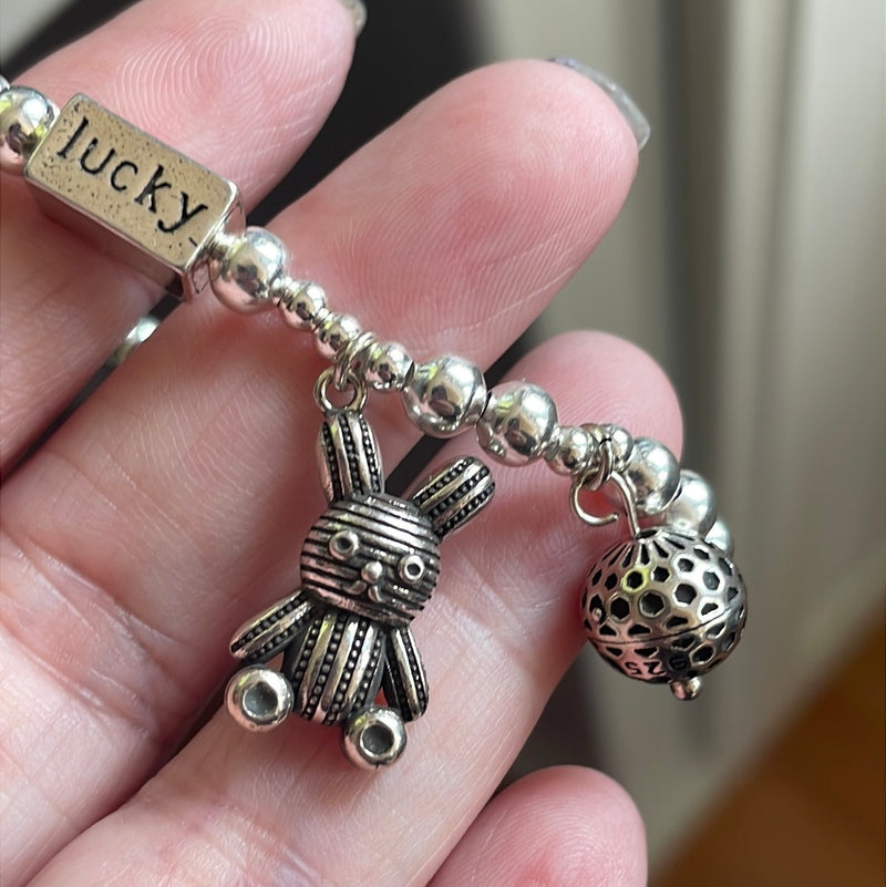 Lucky Bunny Bracelet - Sterling Silver - Vintage