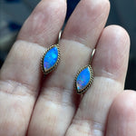 Opal Earrings - Sterling Silver - Vermeil - Vintage