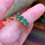 Emerald Diamond Band - 9K Gold - Vintage