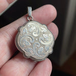 Ornate Swirling Locket - Sterling Silver - Vintage