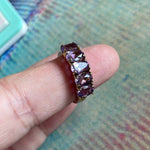 Amethyst Five Stone Band - Sterling Silver - Gold Wash - Vintage