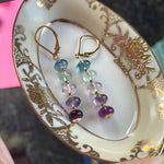 Ocean Rainbow Earrings - Fluorite - Gold Filled - Handmade