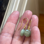 Jade Diamond Earrings - 14k Gold - Vintage