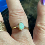 Opal Diamond Ring - 10k Gold - Vintage