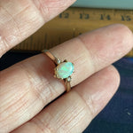 Opal Diamond Ring - 10k Gold - Vintage