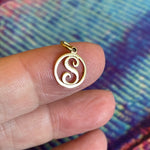 S Initial Charm - 9k Gold - Vintage