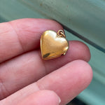 Dainty Heart Locket - Rose and Yellow Gold Filled - Vintage