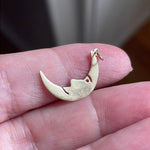 Smiling Moon Pendant - 14k Gold - Vintage