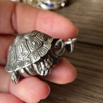 Turtle Locket - Sterling Silver - Vintage