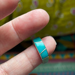 Turquoise Inlay Ring - Sterling Silver - Vintage