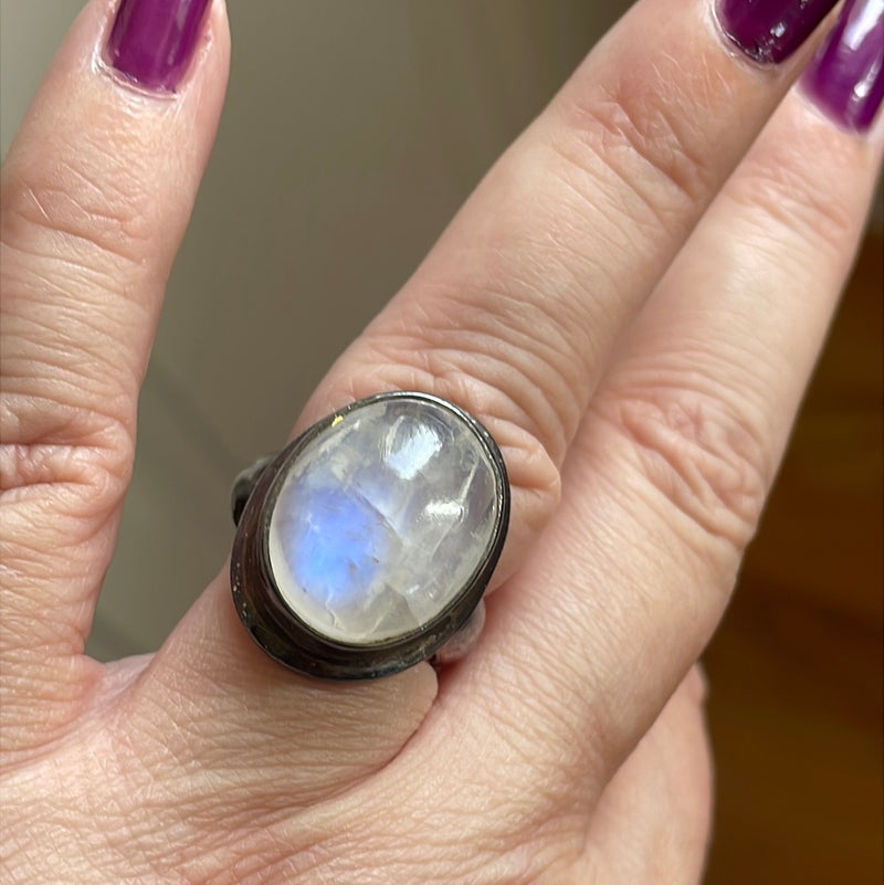 Moonstone Ring - Sterling Silver - Vintage