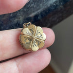 Engraved Flower Clover Locket - Gold Filled - Vintage