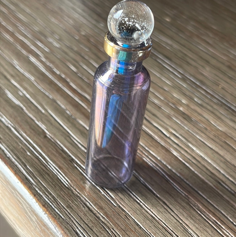 Mini Glass Bottle - Purple - Vintage