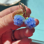 Periwinkle Glass Berry Earrings - Gold Filled - Handmade