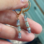 Ocean Cube Earrings - Gold Filled - Handmade