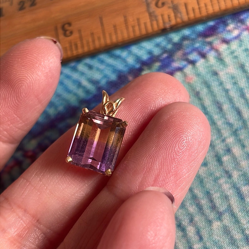 Ametrine Pendant - 10k Gold - Vintage